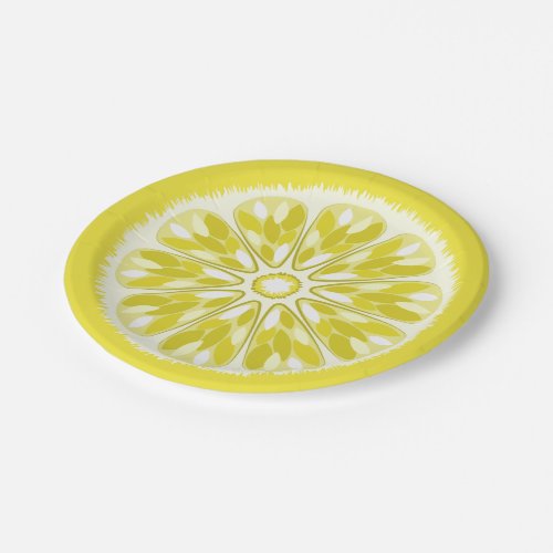 Citrus Slices Yellow Lemon Paper Plates