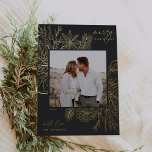Citrus & Spice | Christmas Photo Gold Foil Holiday Card<br><div class="desc">A modern and elegant holiday card that frames your square photo in a beautifully detailed gold foil frame with citrus fruit slices, star anise, and pine boughs on a chic charcoal black background. "Merry Christmas" appears at the top right, with your family name along the bottom. The year is tucked...</div>
