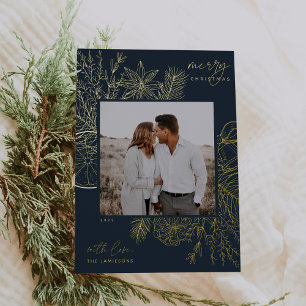Citrus & Spice Christmas Photo Gold Foil Holiday Card