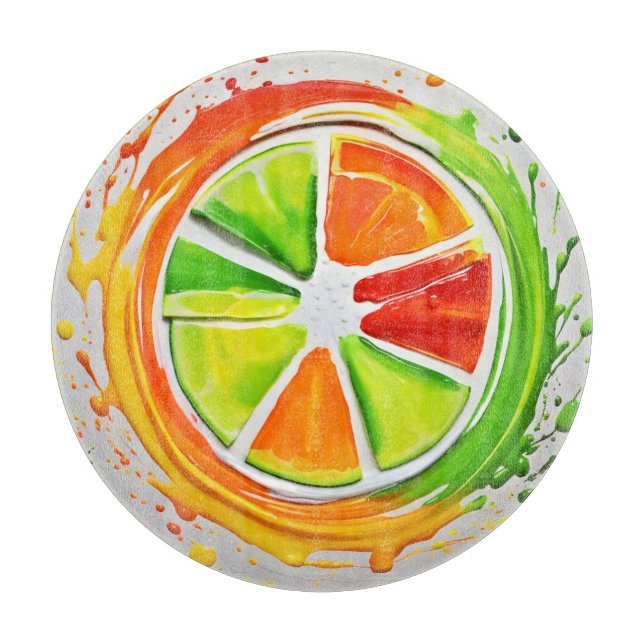 Citrus Splash Design Cutting Board (Front)