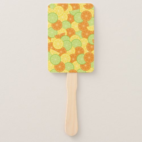 Citrus Splash Illustration Hand Fan