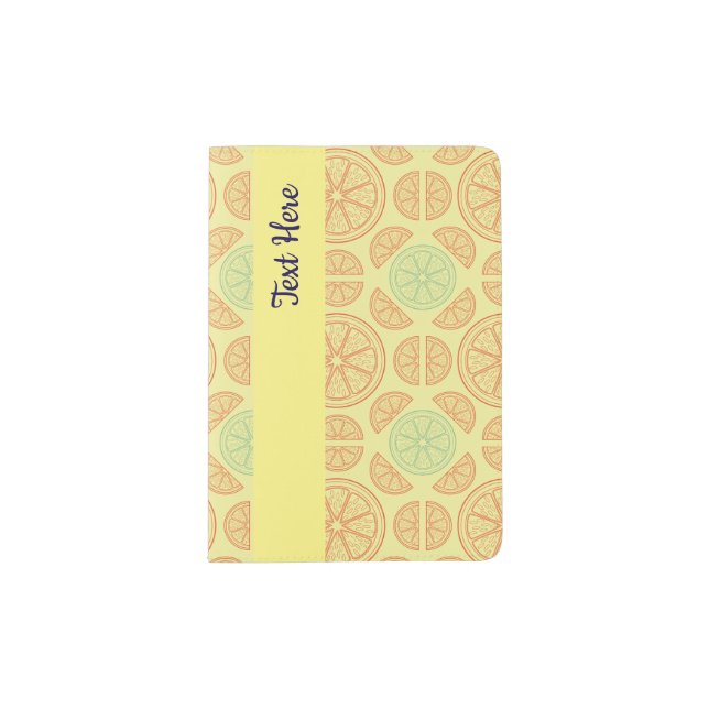 Citrus Splash Illustration Passport Holder (Front)