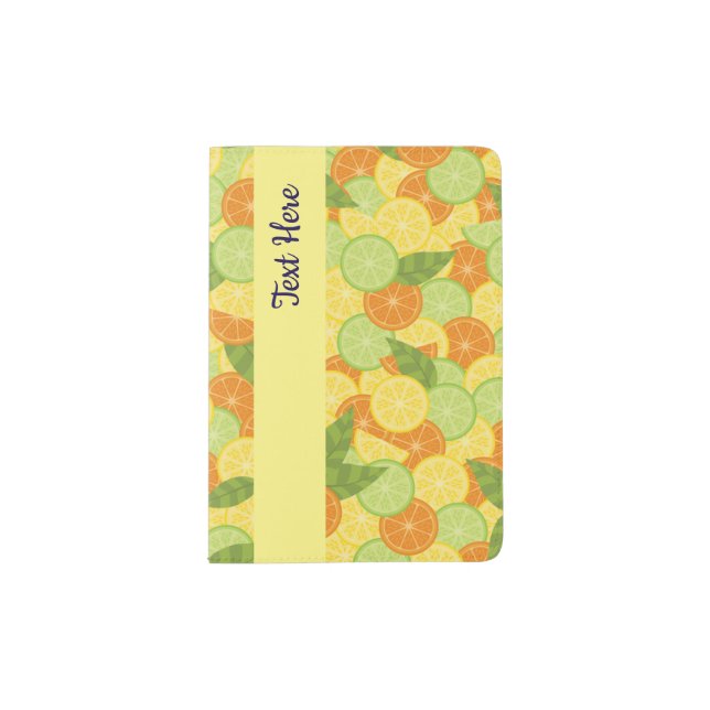 Citrus Splash Illustration Passport Holder (Front)