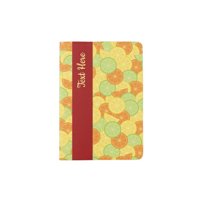 Citrus Splash Illustration Passport Holder (Front)