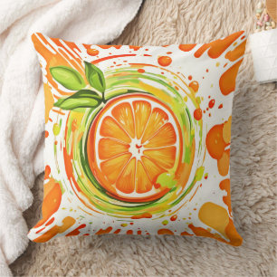 Citrus Splash of Joy Throw Pillow