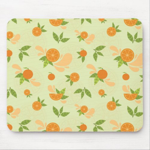Citrus Splash Seamless Surface Pattern Design Mouse Pad
