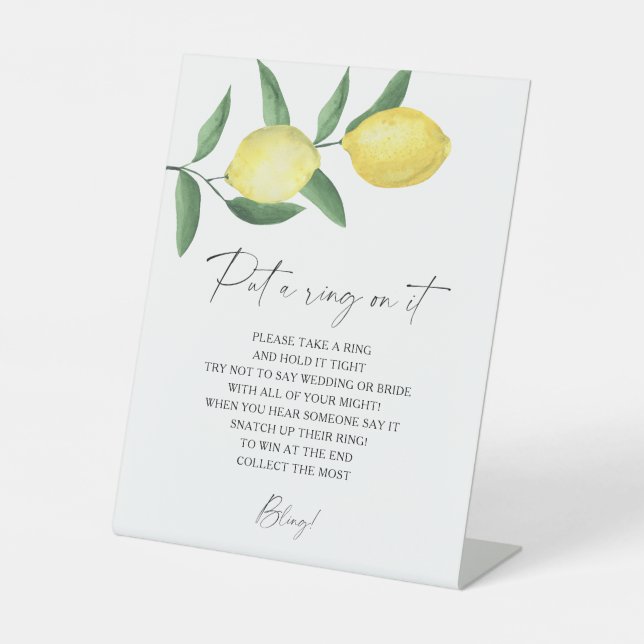 Citrus - spring put a ring on it game pedestal sign (Front)