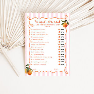 Citrus Spritz Pink Stripes He said She said Card