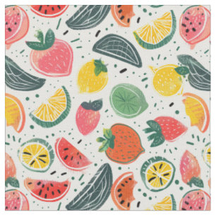 Citrus & Strawberry Pattern Fabric