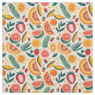 Citrus & Strawberry Summer Design Fabric
