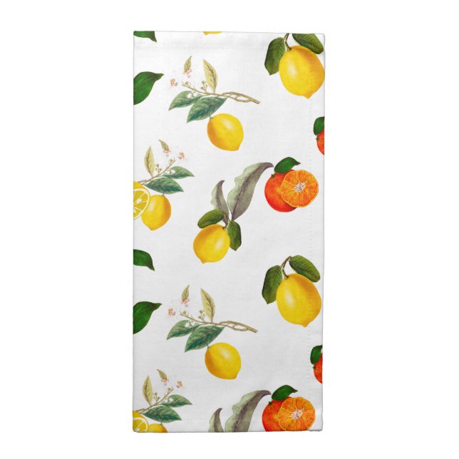 Citrus ,summer art,lemons,oranges    cloth napkin (Half Fold)