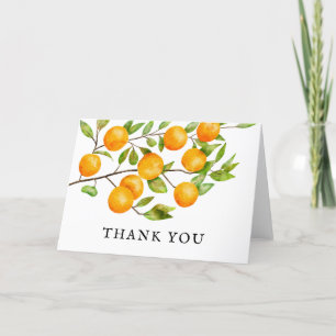 Citrus Summer Bridal Shower Letterpress Thank You Card