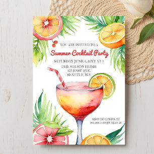 Citrus Summer Cocktail Party Invitation