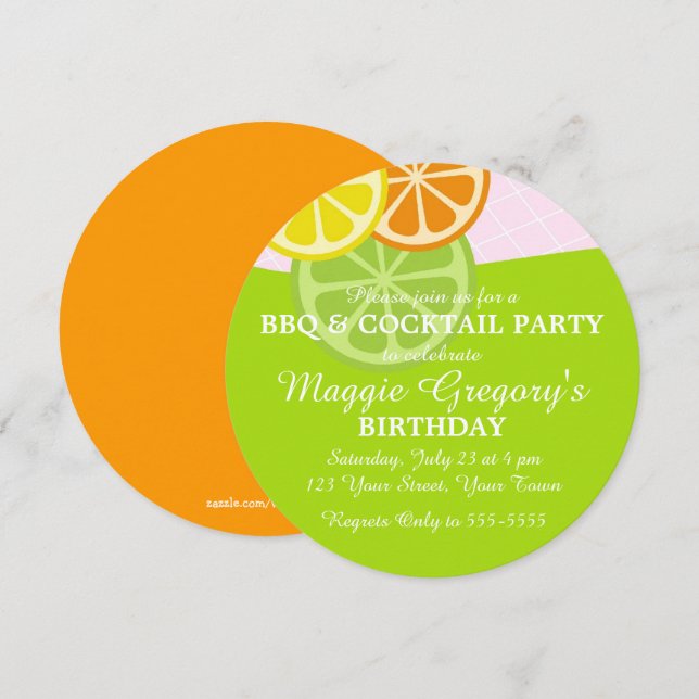 Citrus Summer Party Invitation (Front/Back)