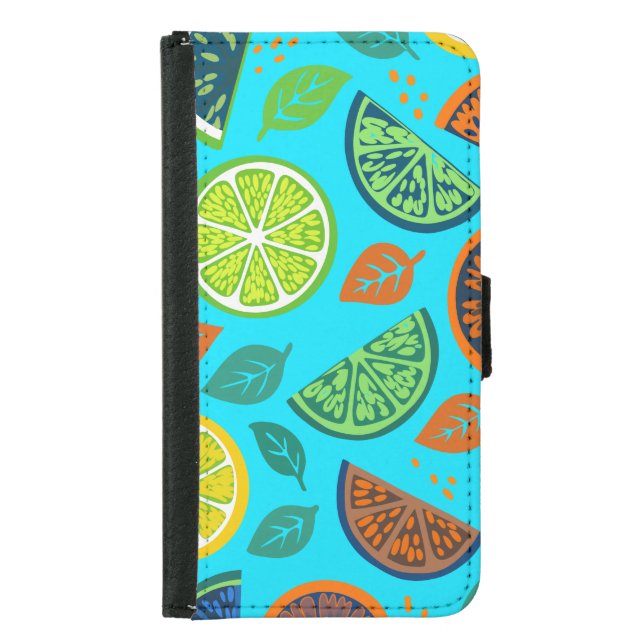 Citrus Summer Pattern Samsung Galaxy Wallet Case (Front)