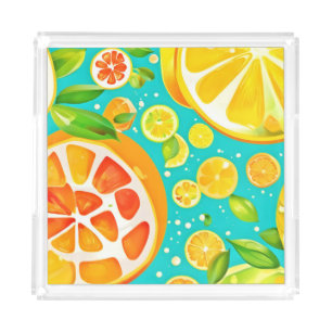Citrus Symphony: A Juicy Delight Acrylic Tray