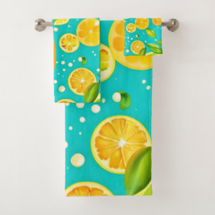 Citrus Symphony: A Juicy Delight Bath Towel Set