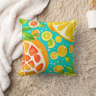 Citrus Symphony: A Juicy Delight Throw Pillow