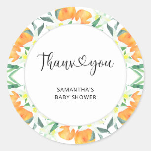 Citrus thank you classic round sticker