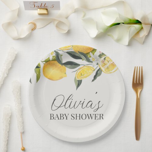 Citrus theme baby shower paper plates