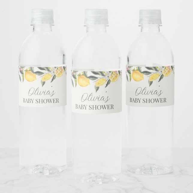 Citrus theme baby shower water bottle label (Bottles)