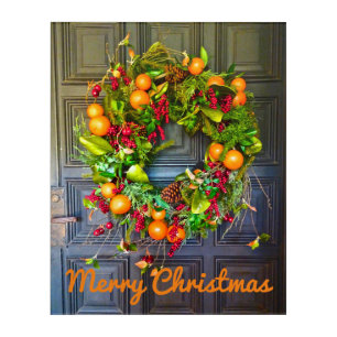 Citrus Themed Holiday Wreath Bok Gardens Florida Acrylic Print
