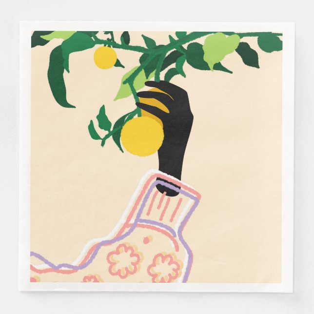 Citrus Touch Paper Dinner Napkins (Front)