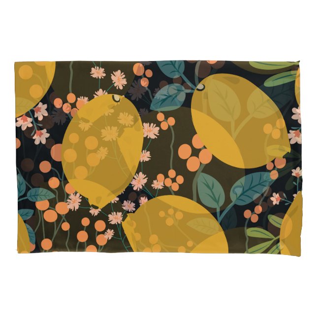Citrus Tree Hand Drawn: Vintage Pillow Case (Front)