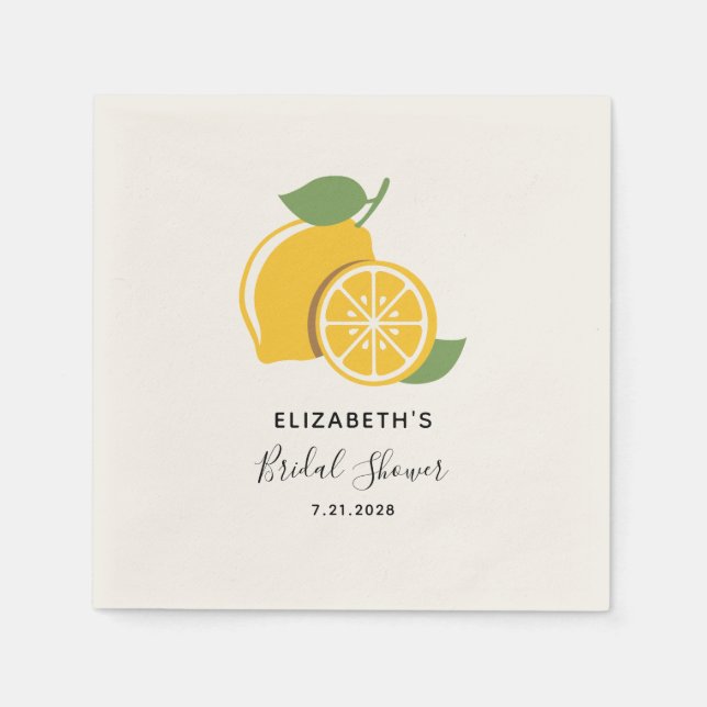 Citrus Tropical Fruit Bridal Shower Paper Napkins (Front)