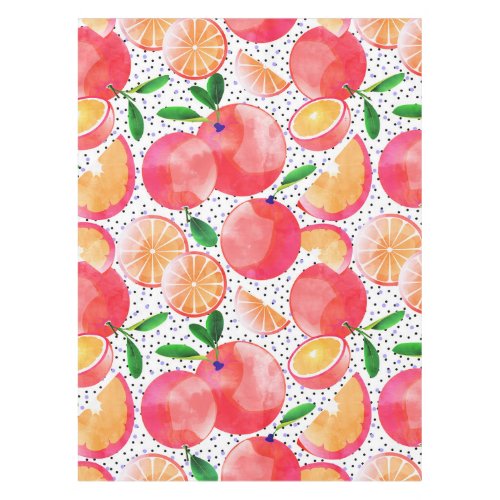 Citrus Tropical  Juicy Fruits Polka Dots  Food O Tablecloth