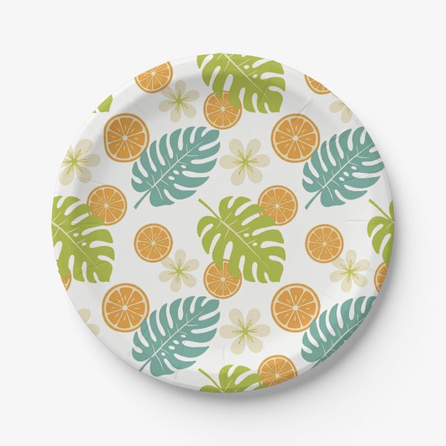 Citrus Tropical Paper Plates (Front)