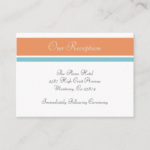 Customizable Citrus Tropical Spa Wedding Reception Insert Cards Business Card Template
