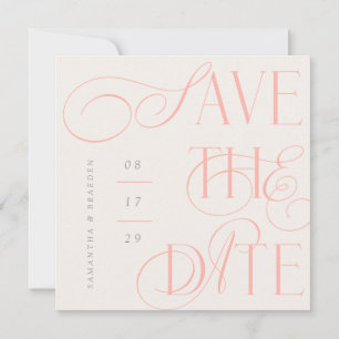 Citrus Twist Modern Calligraphy Save The Date Card