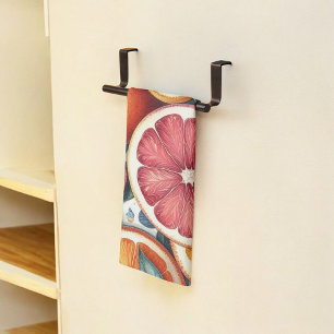 Citrus Vibrant Lemon & Orange Watercolor Floral  Kitchen Towel