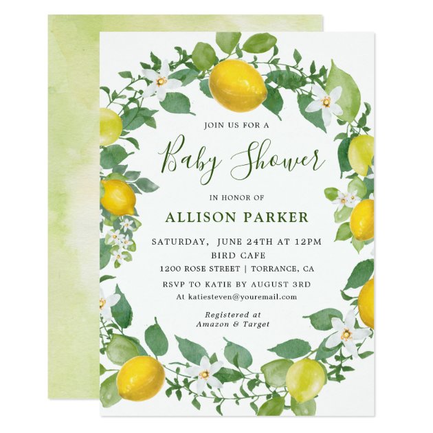 citrus baby shower invitations