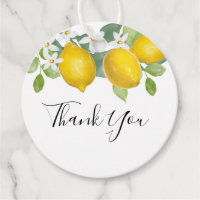 Citrus Watercolor Lemon Themed Thank You Favor Tags
