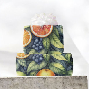 Citrus Watercolor Orange Fruit Botanical Summer Wrapping Paper