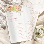 Citrus Watercolor Wedding Flat Program<br><div class="desc">Elevate your wedding with our vibrant Citrus Watercolor Wedding Flat Program Design, where every detail bursts with tropical charm and colorful joy. Immerse yourself in the refreshing beauty of white backgrounds adorned with lively watercolor graphics featuring oranges, limes, pink grapefruits, and delicate pink flowers intertwined with lush greenery. The typographic...</div>