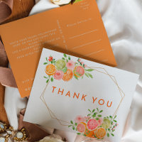 Citrus Watercolor Wedding Thank You