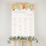 Citrus Watercolor Wedding Vertical Seating Chart Foam Board
