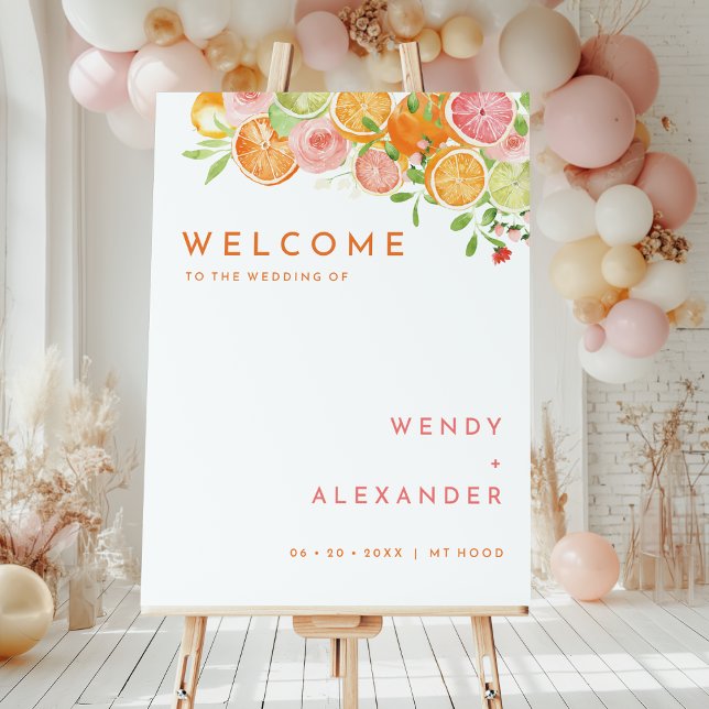 Citrus Watercolor Wedding Welcome Sign (Creator Uploaded)
