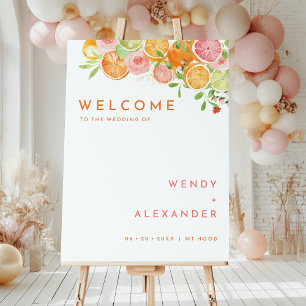 Citrus Watercolor Wedding Welcome Sign