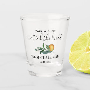 Citrus Wedding Favor take a shot we tied the knot Glass