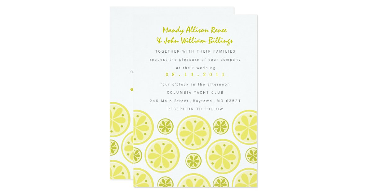 Citrus Wedding Invitations 2