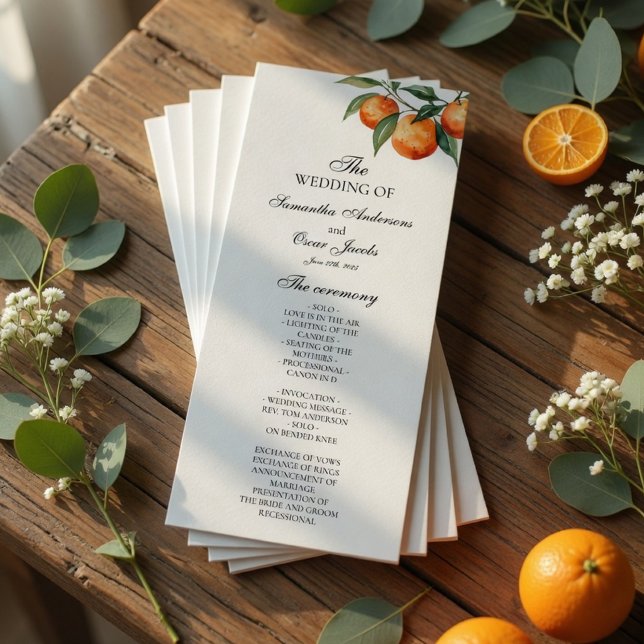 Citrus Wedding Program | Mediterranean Orange  (Creator Uploaded)