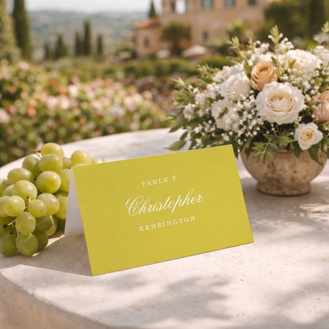 Citrus Wedding Yellow Elegant Place Cards (Creator Uploaded)