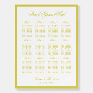 Citrus Wedding Yellow Elegant Seating Chart Foam Board