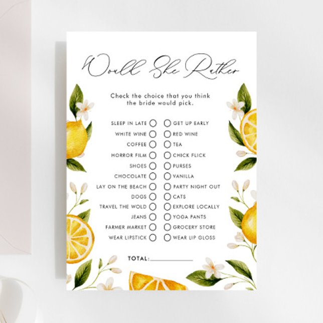 Citrus Would She Rather Bridal Shower Game (Creator Uploaded)