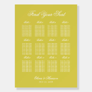 Citrus Yellow Island Old Money Seating Chart Foam Board