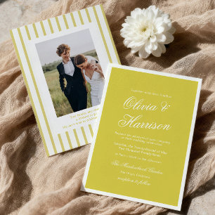 Citrus Yellow Island Old Money Wedding Invitation